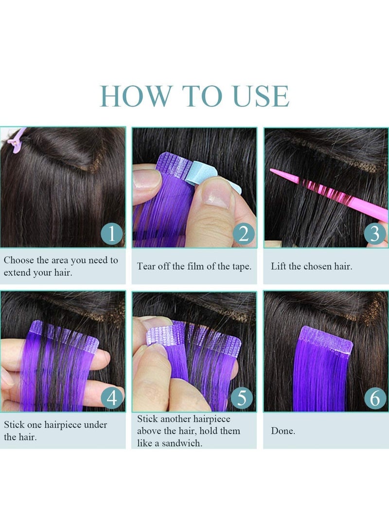 ChicAbode 9 قطع من أشرطة وصلات الشعر، أشرطة لاصقة مزدوجة الجوانب لوصلات الشعر، أشرطة وصلات شعر غير مرئية مزدوجة الجوانب، مقاومة للماء وغير ضارة بالشعر، التصاق يدوم طويلاً، أزرق، 108 قطعة - Image 5